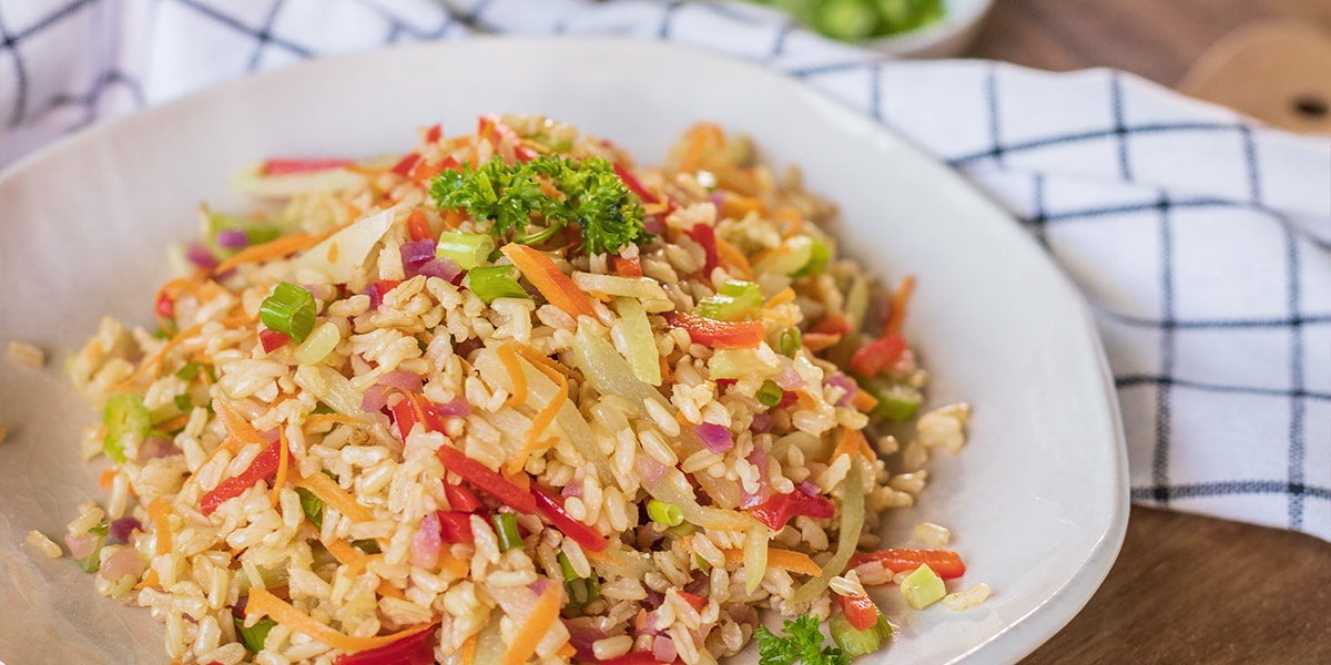 Prepara Arroz Integral con Vegetales