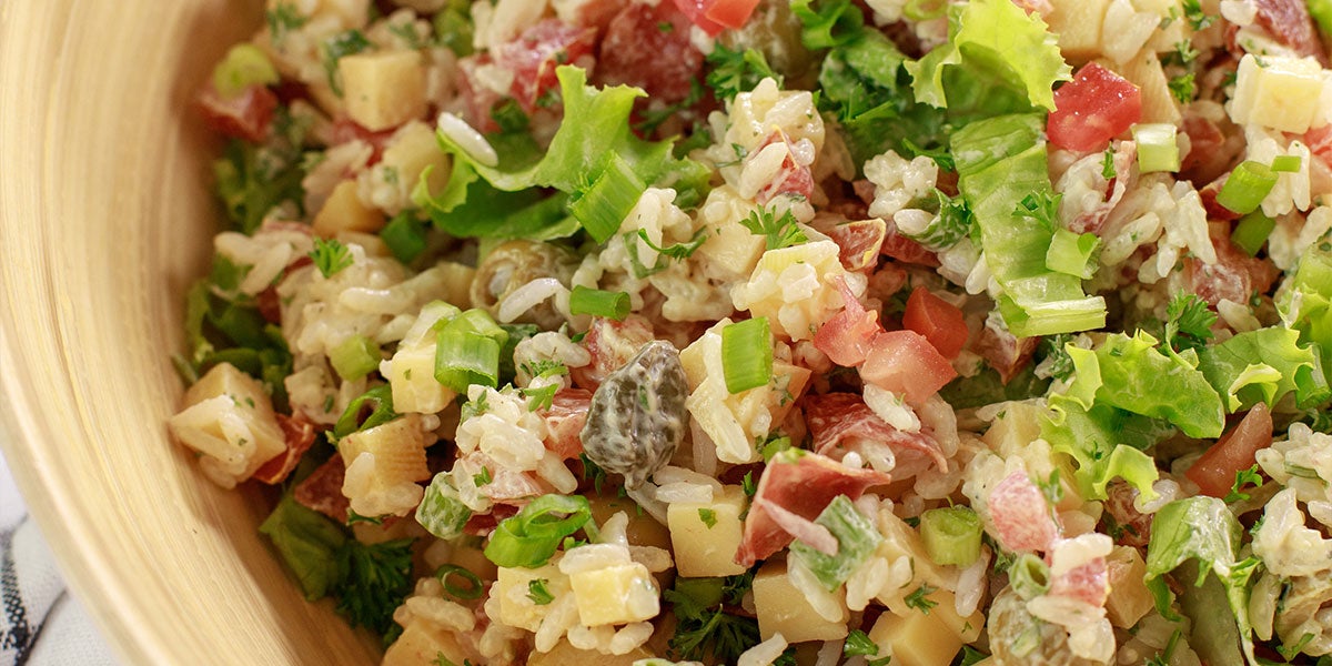 ENSALADA DE ARROZ CON ADEREZO DE MOSTAZA