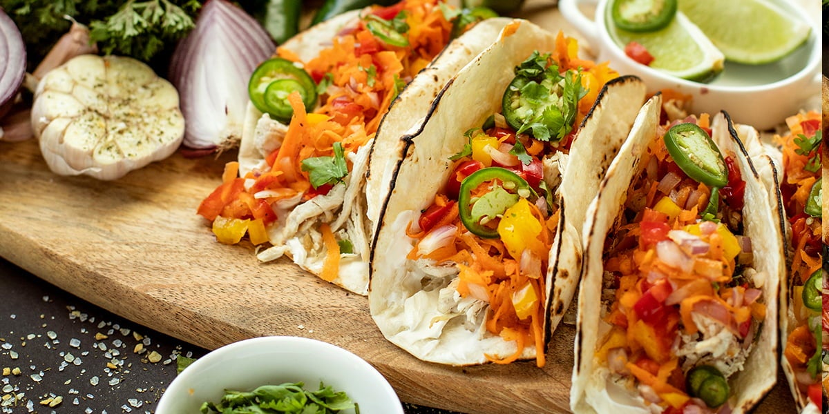 Tortillas de pollo y vegetales