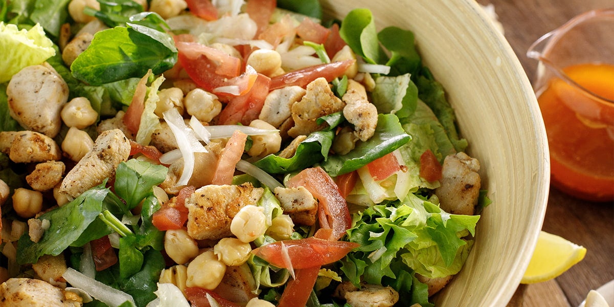 Ensalada de garbanzos y pollo