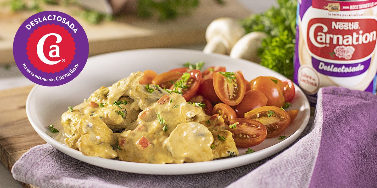 Pollo en Salsa Cremosa con Hongos