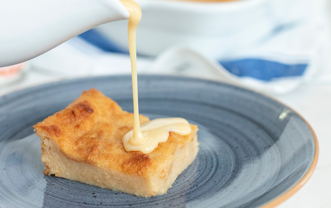 Pudín con Esencia de Naranja, Caramelo y Brandy