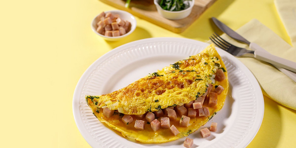 OMELETTE DE JAMÓN Y ESPINACA