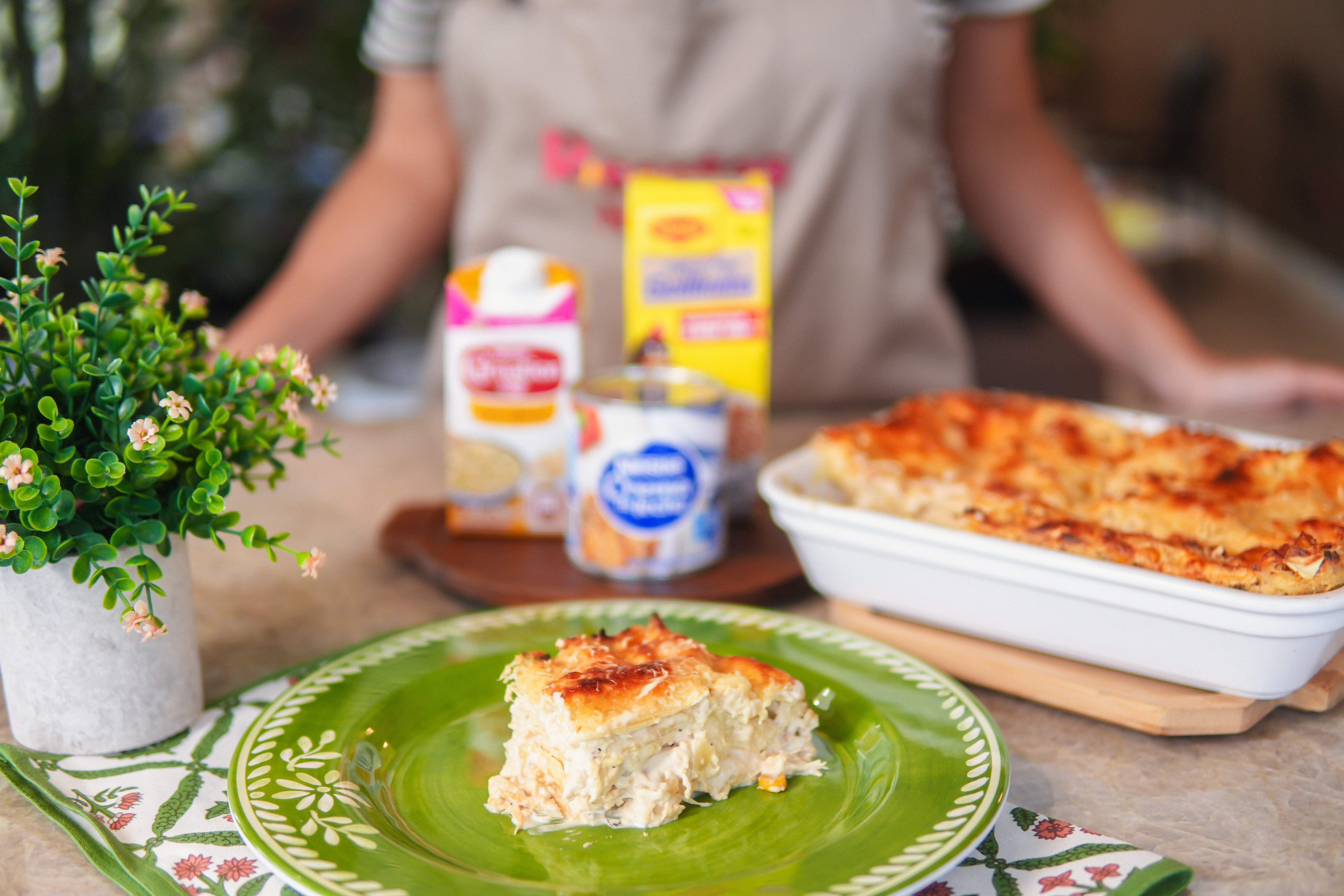 Lasagña de Pollo, Queso y Maíz