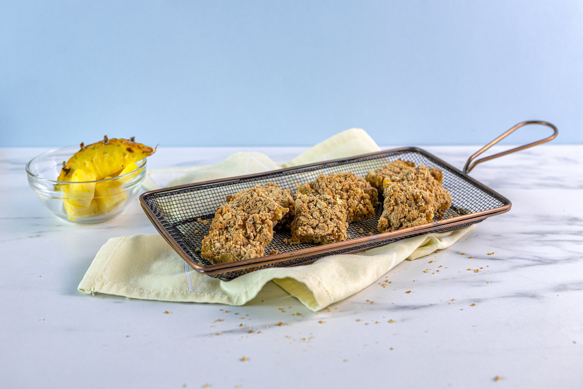 Cuadritos de avena y piña