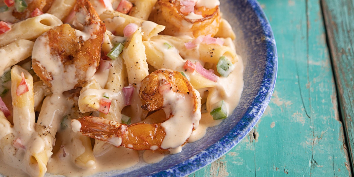 Ensalada de pasta con camarones