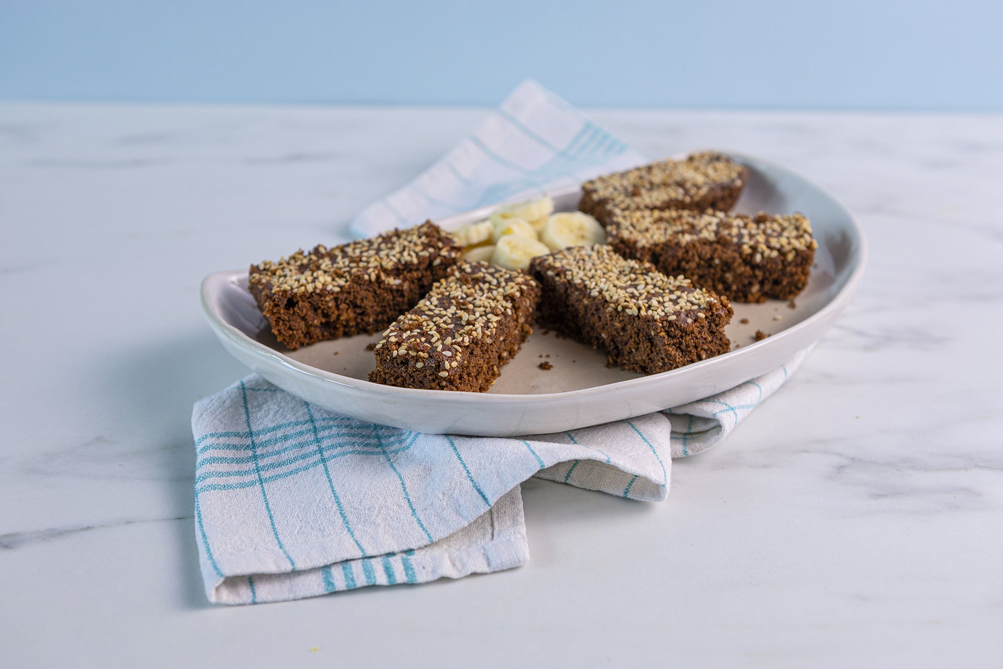 Barritas de Chocolate, Guineo y Ajónjolí