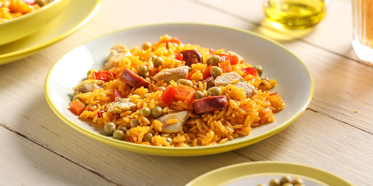 arroz con pollo y chorizo