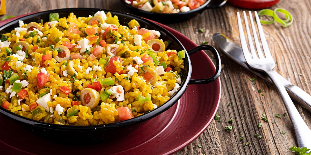 Paella de Vegetales con Queso Recetas Nestlé