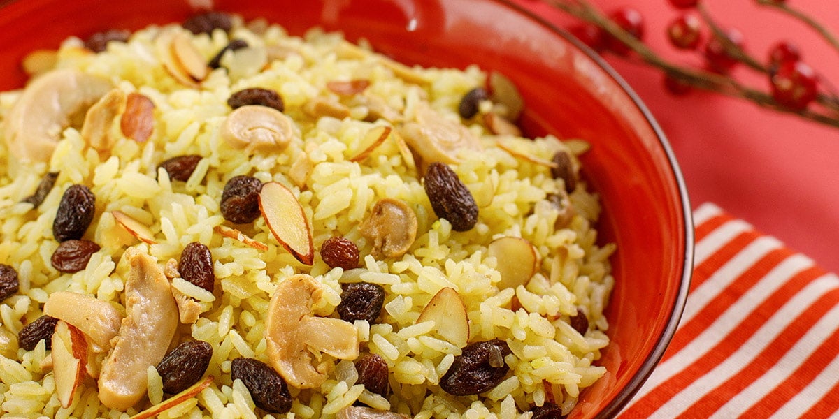 Arroz pilaf navideño