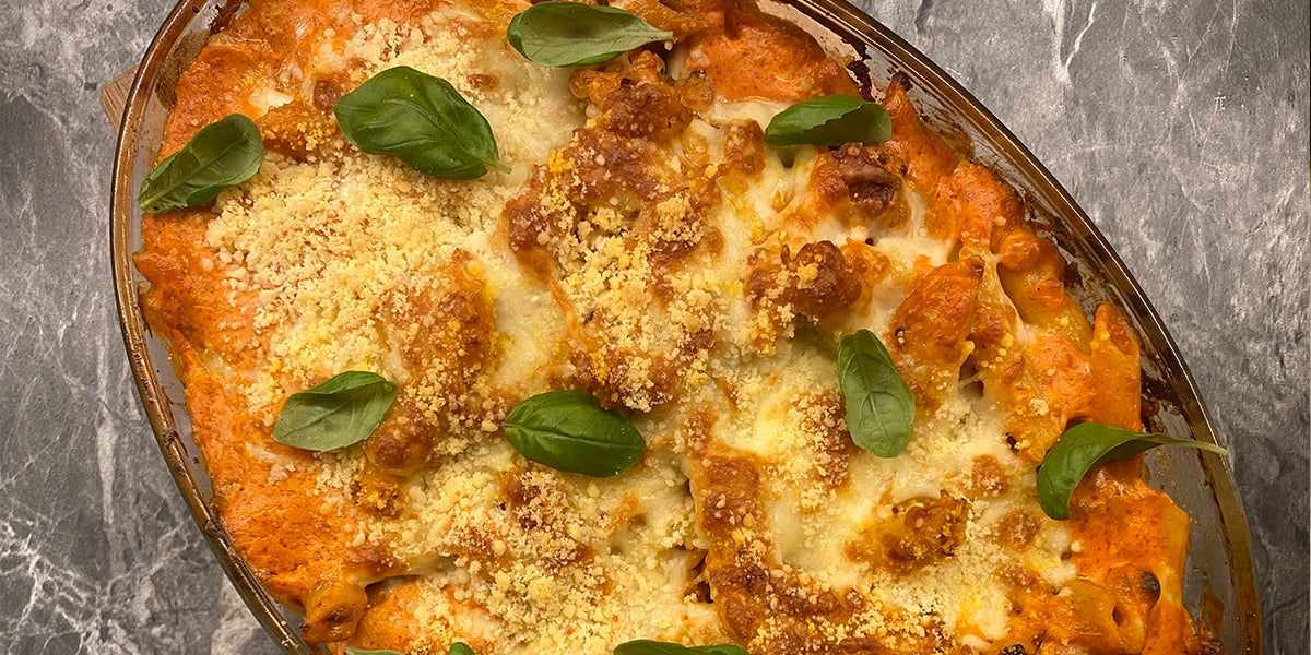 Penne bolognese al horno Penne bolognese al horno