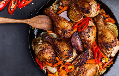 Preparación con muslos de pollo