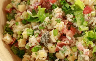 ENSALADA DE ARROZ CON ADEREZO DE MOSTAZA ENSALADA DE ARROZ CON ADEREZO DE MOSTAZA