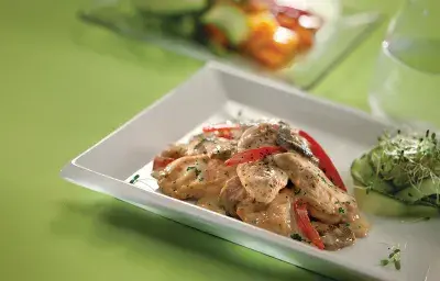 Pollo en Salsa Cremosa con Hongos