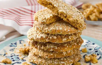 Galletones de Avena, Manjar y Nueces sin Gluten