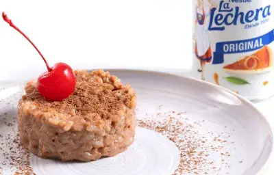 Arroz con leche de chocolate y cherry Arroz con leche de chocolate y cherry