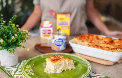 Lasagña de Pollo, Queso y Maíz