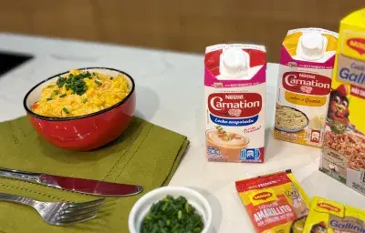 Arroz Cremoso de Maíz y Tocineta