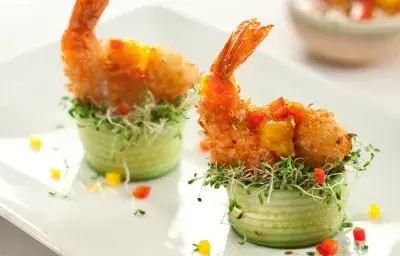 Camarones con Coco en Salsa de Mango Camarones con Coco en Salsa de Mango