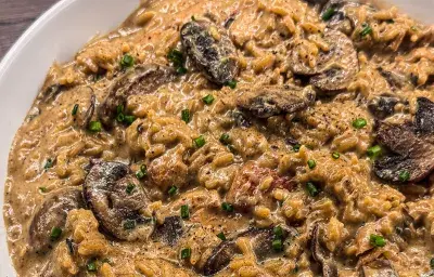 ARROZ CREMOSO DE HONGOS Y POLLO