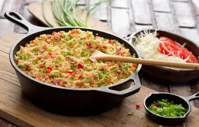 Arroz con Fideos y Tocineta