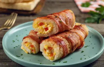 Rollos de huevo y tocino Rollos de huevo y tocino