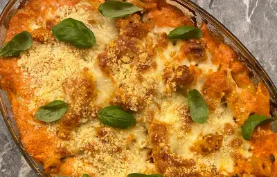 Penne bolognese al horno