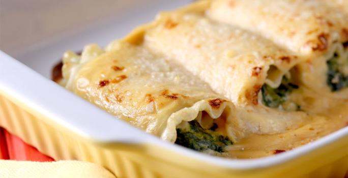 Canelones Rellenos de Espinaca