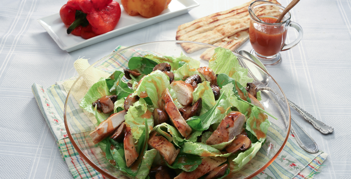 Ensalada con Pollo y Aderezo de Guayaba