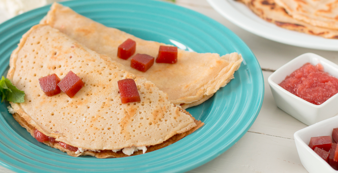 Crepes de Maíz con Queso y Guayaba