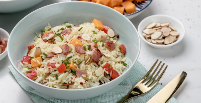 ARROZ CON QUESO Y TOCINETA