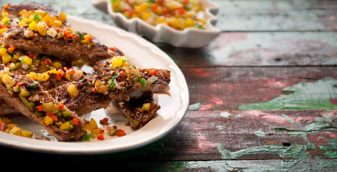 Costillas de Cerdo con Salsa de Frutas