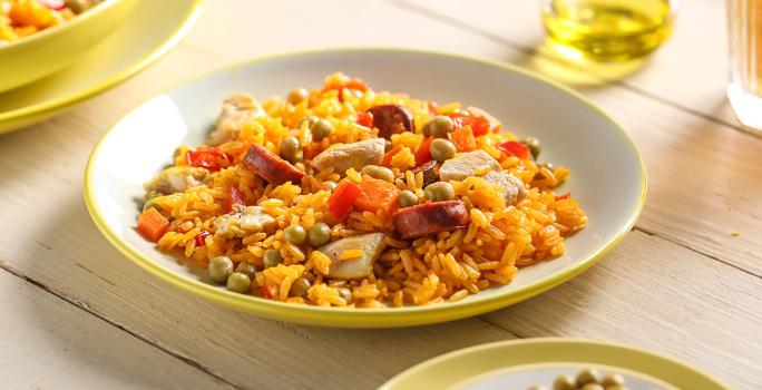 arroz con pollo y chorizo