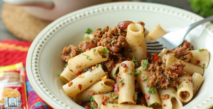 Chile de Carnes con Pasta