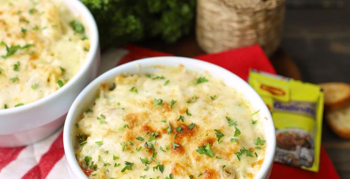 Pastel De Pasta Con Pollo Y Hongos