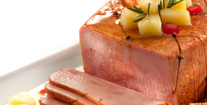 Jamón Glaseado con Frutas