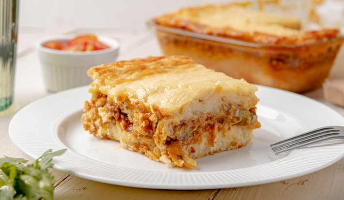 PASTELÓN DE YUCA RELLENO DE BERENJENAS Y QUESO