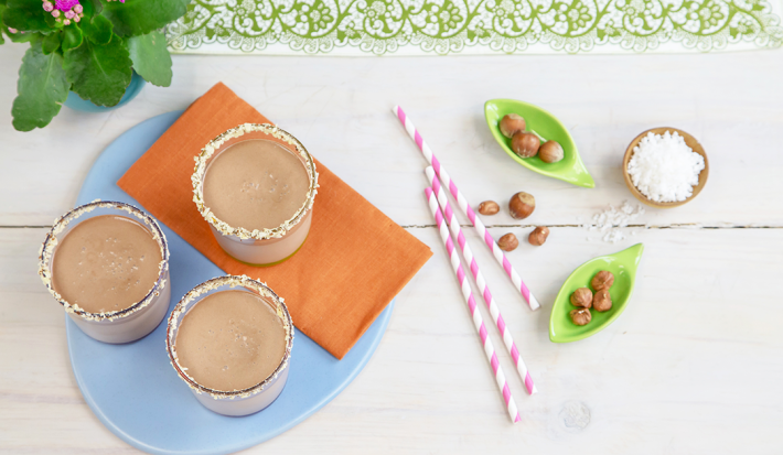 Batida de Coco y Crema de Avellanas y Chocolate
