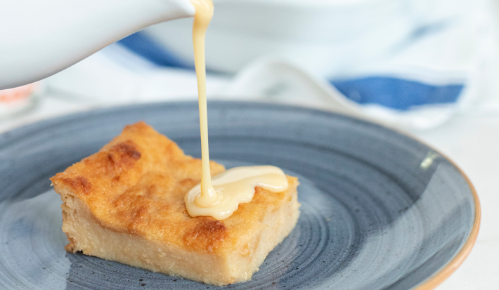 Pudín con Esencia de Naranja, Caramelo y Brandy