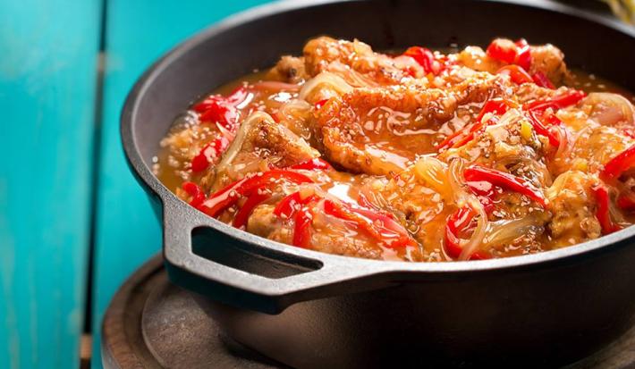 Pescado en Salsa de Chinola y Jengibre
