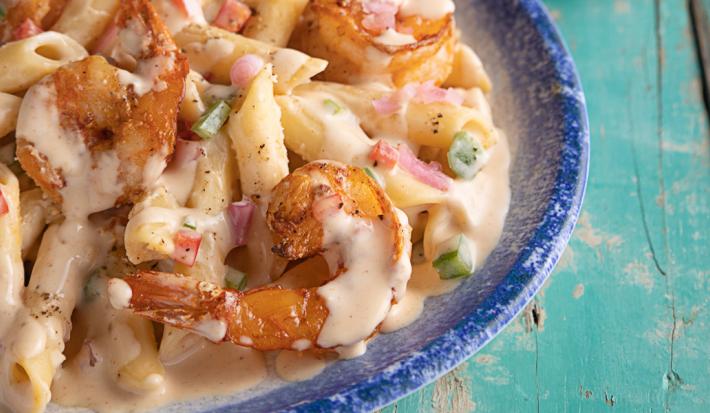 Ensalada de pasta con camarones