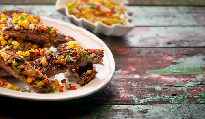 Costillas de Cerdo con Salsa de Frutas