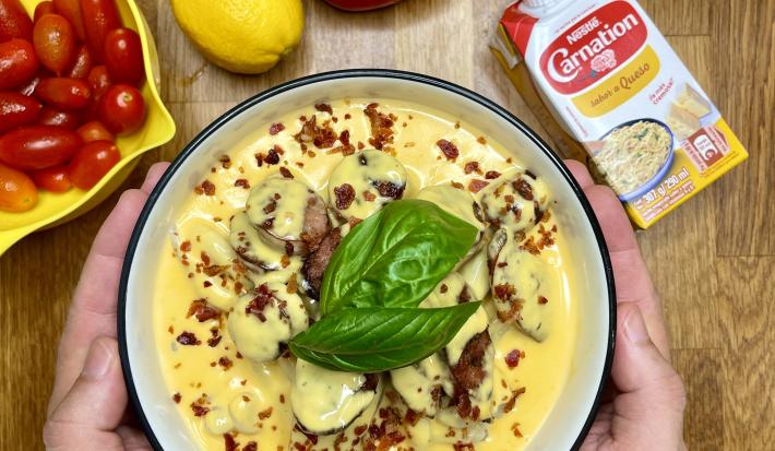 Domplines JupiJupi con Longaniza en Crema de 4 Quesos by Bocao