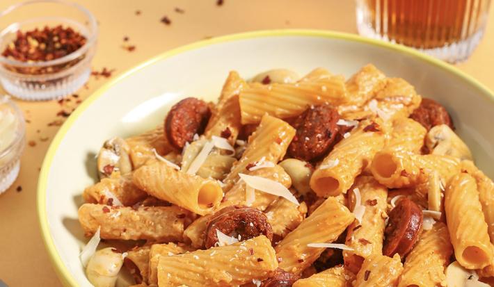 PASTA CON CHORIZO Y DE HONGO