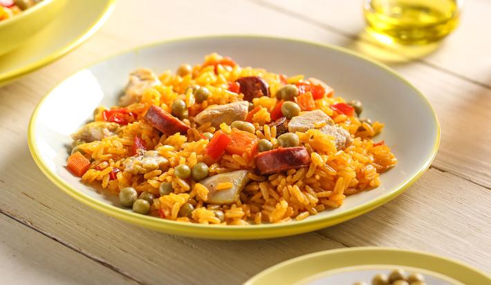 arroz con pollo y chorizo