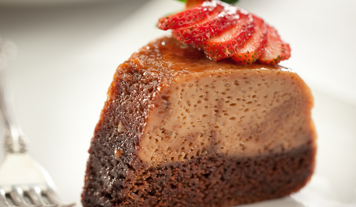 Flan de Bizcocho de Chocolate