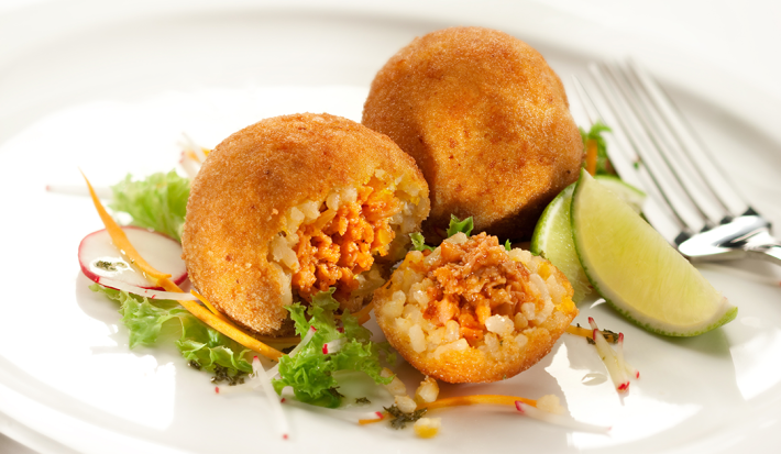 Bolas de Arroz rellenas de Lambi