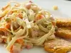 Pasta con Crema y Vegetales