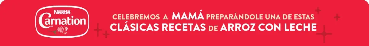 Banner celebremos a mamá de Carnation